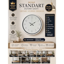 Beyaz 36 Cm Standart Duvar Saati Standart Rakamlı