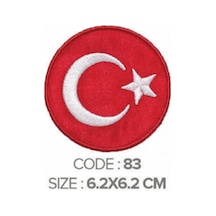 Ütü İle Yapışan Arma Patch Türk Bayrağı Yuvarlak Çap:6.2 Cm 1 Adet - 691586489