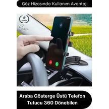 Telefontutucu Araba Gösterge Üstü Telefon Tutucu 360 Derece Dönebilen Oynar Başlıklı Araç İçi Navig