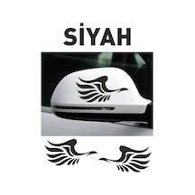 Kanat Yan Ayna Oto Sticker Siyah Sağ-sol 2 Adet 12 6 Cm