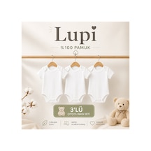 Lupi 3 Adet Çıtçıtlı Bebek Zıbın Düz Ekru Renk