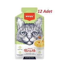 Wanpy Bal Kabağı & Havuçlu Tavuk Etli Kedi Çorbası 12 x 50 G