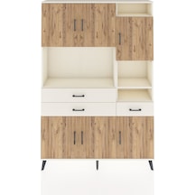 Arges Dolap 10 Raflı 3 Çekmeceli 6 Kapaklı 132x30x195 Aytaşı-... Aytaşı