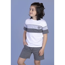 Toontoy Kids Toontoy Erkek Çocuk Garni Detaylı Nakışlı Takım Beyaz