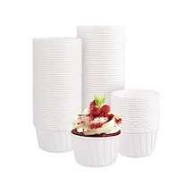 50&apos Li Beyaz Muffin Kek Kalıbı, Kek Kapsülü Cupcake Kalıbı, Airfryer Uyumlu .