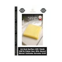 Cd Dvd Zarfları Çift Yönlü 100'lü Paket Sarı Ofis Gereci Görsel Saklama Koruma Kılıfı