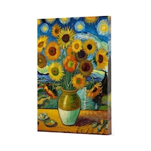 Van Gogh 10 - Ayçiçekleri Çizgili Yan Boyamalı Defter