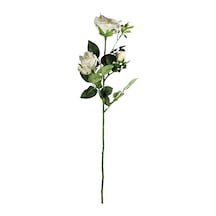 Yapay 3'lü Açmış Gül Dalı Beyaz 68 Cm Beyaz