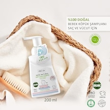 %100 Doğal Organik Sertifikalı Bebek Köpük Şampuanı Saç Vücut Lavanta Konak Önleyici Yenidoğan 200 Ml