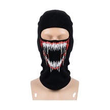 Womanandkids Wak Unisex Canavar Diş Baskılı Balaklava 1 Adet Tek Beden Viskoz Kask İçi Motosiklet Maskesi Siyah