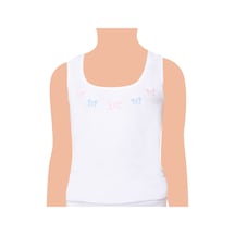 Tutku Kız Çocuk Geniş Askı İşlemeli Atlet 0166 6'lı Paket Beyaz