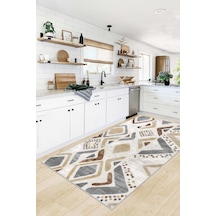 West Home Makinede Yıkanabilir Kaymaz Taban Leke Tutmaz Mutfak Halısı Salon Halısı Ve Yolluk Wh 587 Multy