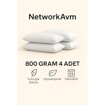 4 Adet Classic Yastık Beyaz 800 Gram Beyaz