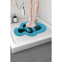 Balık Banyo Paspası Kaymaz Taban Yumuşak Esnek Paspas Islak Zemin Hijyenik Paspas 40x60 Cm Mavi