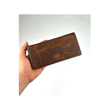 Alphaclub Bag Erkek Hakiki Deri Kahverengi Telefon Bölmeli Uzun Cüzdan Ve Kartlık