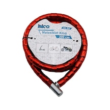 Tüp Anahtarlı Metal Kafa Çelik Motor - Bisiklet Kilit Silindirik Spiral Kilit Kırmızı Kılıf22mm X 20 Çok Renkli