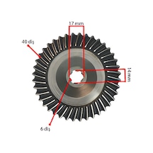 Taifun Ayna Dişli Üst Spiral Konik Dişli 123 Mm 41 Diş 6 Frezeli
