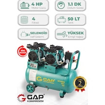 Gap Kompresör Gpy 1500x2 Hava Kompresörü Yüksek Emişli Yağsız Teknoloji 50 L