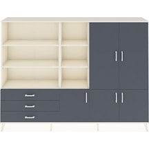 Arges Dolap 11 Raflı 3 Çekmeceli 5 Kapaklı 220x30x163 Aytaşı-antr Aytaşı-antrasit