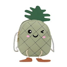 Sevimli Ananaslı Çocuk Çapraz Askılı Çanta-yeşil Yeşil