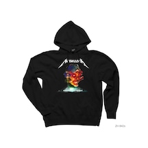 Metallica Hardwired Siyah Kapşonlu Sweatshirt Hoodie Siyah