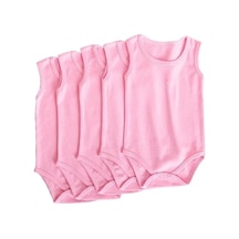 Lafiny Pamuk Çıtçıtlı Bebek Body Zıbın 5'li Paket 1369 Pembe