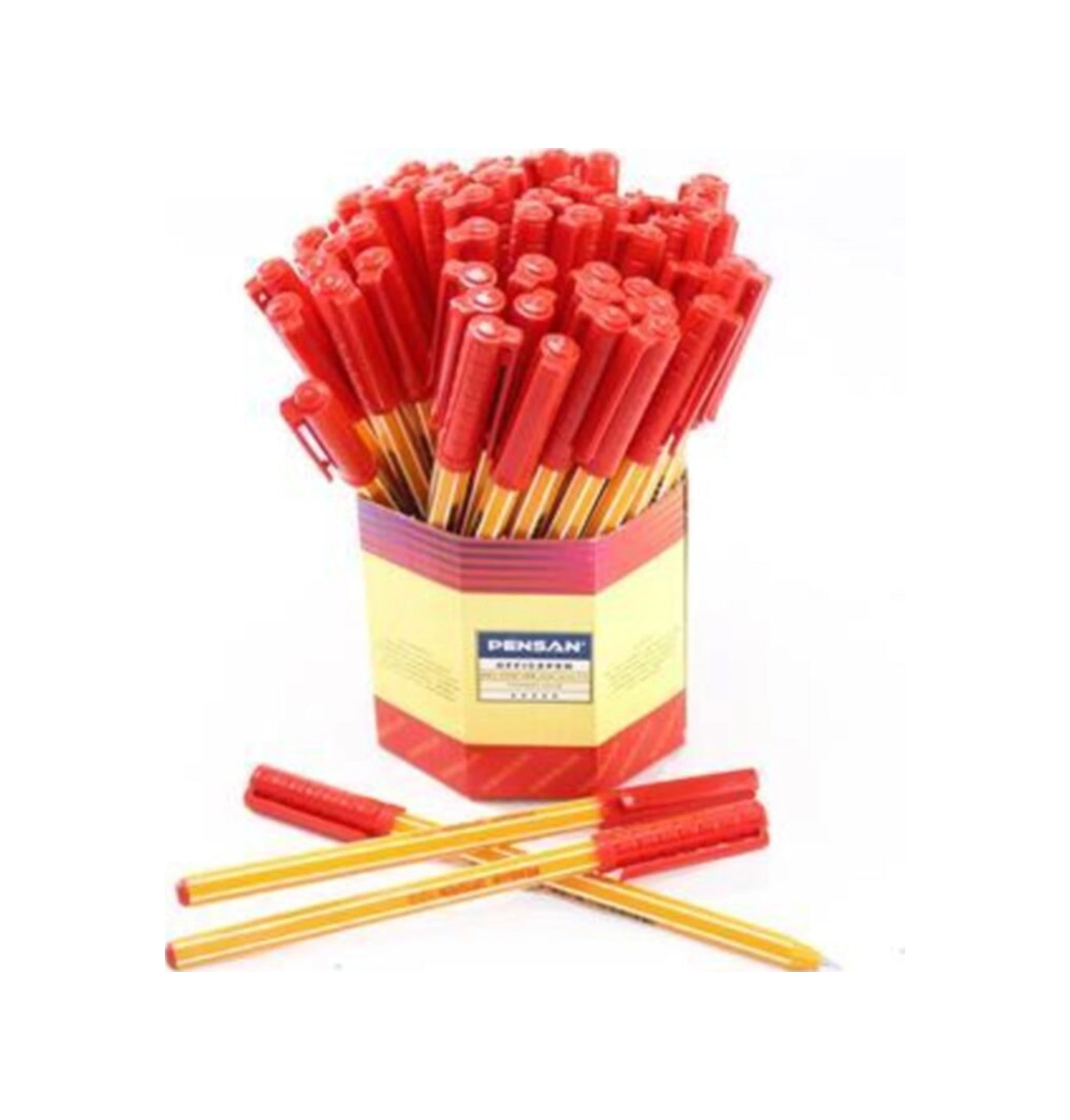 1010 Ofis Pen Tükenmez Kalem 1,0 Mm Kırmızı 60 Lı 1 Paket 60 Adet Kırmızı