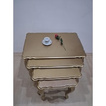 Zigon St 90640 Klasik Model Sehpa Parlak Gold Renk Kayın Aslan Ayak El Yapım Gold