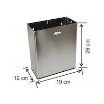 Paslanmaz Metal Duvar Tipi Çöp Kovası 6 Litre