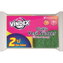 Vindex Klasik Yeşil Sünger Oluklu 2'Li