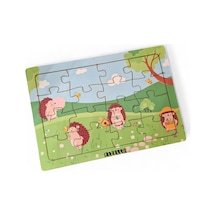 Kirpiler 16 Parça Eğitici Öğretici Ahşap Çocuk Puzzle Yapboz Bebek Çocuk Oyuncak