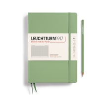 Leuchtturm1917 Not Defteri Orta Boy A5 , Sert Kapak, 251 Numaralandırılmış Sayfa, Kareli, Adaçayı Yeşil