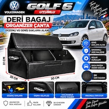 Volksvogen Golf 6 Uyumlu Oto Bagaj Organizeri Deri Bagaj Kutu Çanta 1