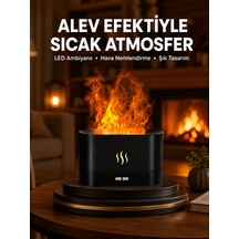 Modern Tasarımlı Alev Efektli Led Aromaterapi Hava Nemlendirici Yeni Nesil - Lisinya