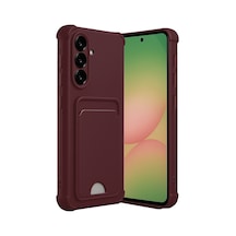Samsung Galaxy Uyumlu A36 Kılıf Kelvin Kartvizitli Silikon - Bordo Bz8683140875756