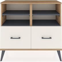 Arges Şifonyer 4 Raflı 2 Çekmeceli 88x30x80 Çam-antrasit/aytaşı Antrasit/aytaşı