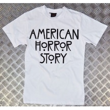 Stoned&Fame Unisex Beyaz Amerıcan Horror Story Baskılı T-shirt Beyaz