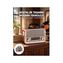 Nostalji Bluetooth Radyo Fm Am Sw Ahşap Eskitme Tasarım Yeni Nesil Diğer