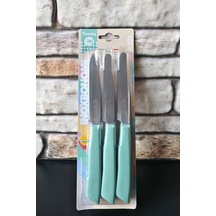 Inoxbonomı Tırtıklı Meyve Bıçağı -6 Adet -pastel Yeşil- Made İn İtaly Siyah