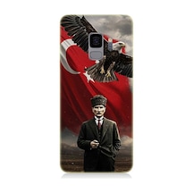Samsung Galaxy S9 Uyumlu Bayrak Önünde Mustafa Kemal Atatürk Desenli Silikon Kılıf Çok Renkli