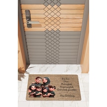 Rugmood Modern Dijtal Baskı Kalabalık Aile Kapı Önü Paspası Çok Renkli