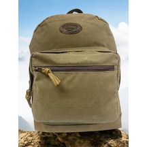 Vintage Su Geçirmez Kanvas Unisex Laptop Bölmeli Gezi Okul Seyahat Büyük Sırt Çantası 17,3 Inc Humb Kahverengi