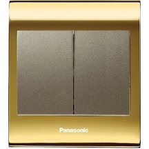 Viko Panasonic Thea Blu İkili Anahtar, Çerçeve Gold+dore, Kapak Dore