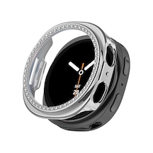Samsung Galaxy Watch 8 40mm İle Uyumlu Zarif Kristal Taşlı Kasa Koruyucu Kılıf
