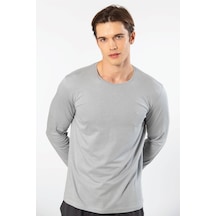 Cacharel Erkek Modal Pamuk Bisiklet Yaka T-shirt 2242/gri Gri