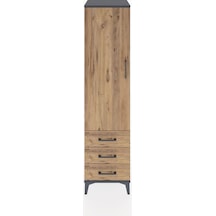 Hyperion Dolap Tek Raflı 3 Çekmeceli Tek Askılı 44x44x182 Ant... Antrasit