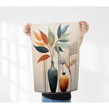 Çerçevesiz Poster Vazo Ve Bitki Temalı Dijital Baskı Poster, Ev, Ofis, Salon Dekorasyon