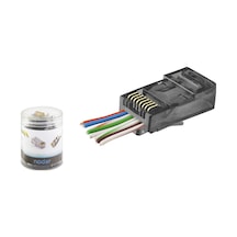 Cat6 Ez Rj45 Konnektör - 100 Adet Siyah / Özel Plastik Kutulu Nd2402