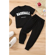 Uyguntarz Çocuk Baseball Alt - Üst Eşofman Takımı Siyah