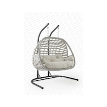 Gardenya Bahçe Capri Swing Oylat Rattan Bahçe Ve Balkon Salıncağı Beyaz